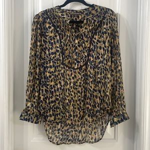 Cheetah Print Tunic Style Blouse